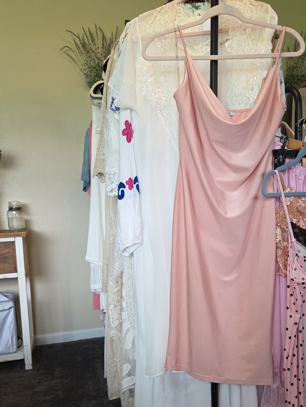 iris Blush Pink Satin Cowl Slip Dress